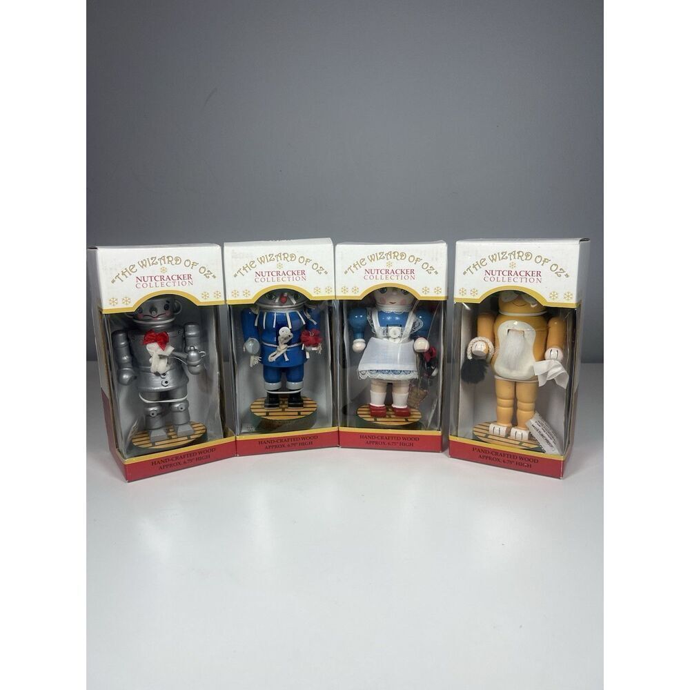 Complete Set 4 Wizard of Oz Wood Nutcrackers By Kurt S. Adler 6.75" Christmas